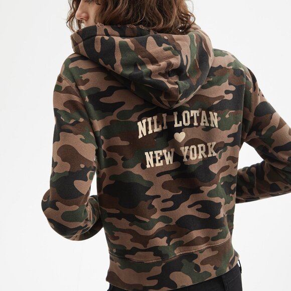 Nili Lotan Army Print Callie Hoodie - Picture 1 of 5